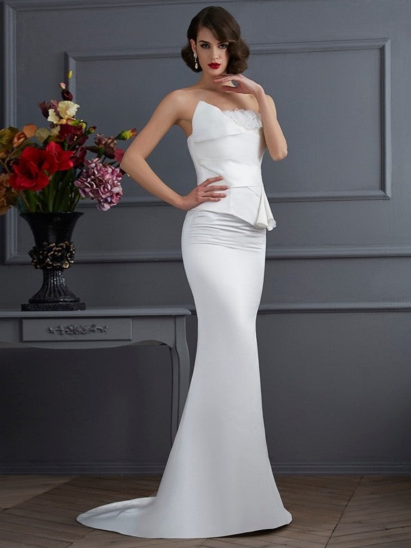 Mermaid Strapless Satin Sleeveless Dress - Chloe Dress