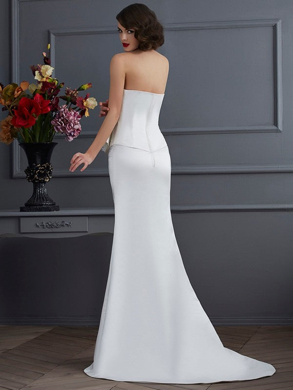 Mermaid Strapless Satin Sleeveless Dress - Chloe Dress