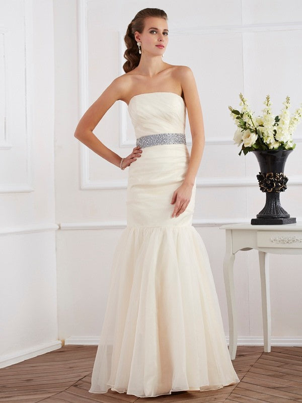 Mermaid Strapless Organza Sleeveless Dress - Chloe Dress