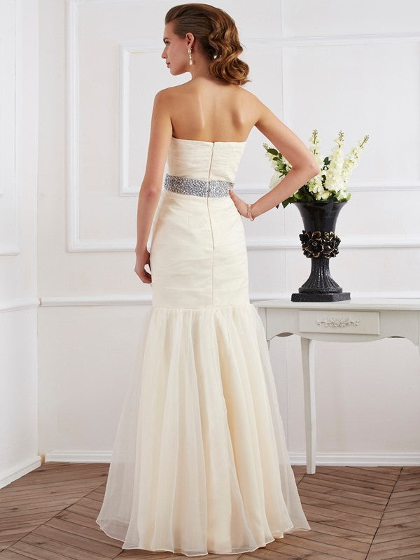 Mermaid Strapless Organza Sleeveless Dress - Chloe Dress