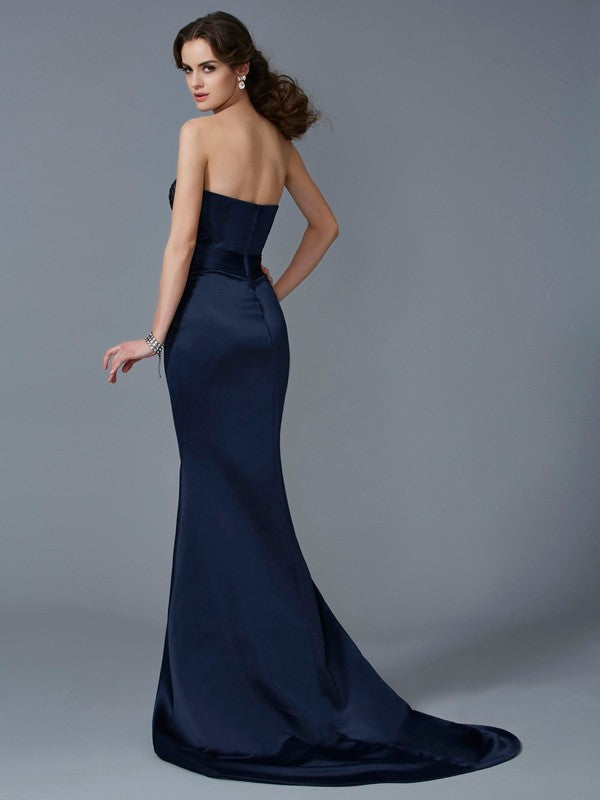 Mermaid Strapless Satin Sleeveless Dress - Chloe Dress