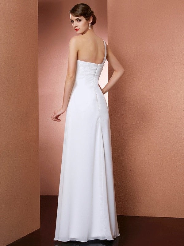 A-Line One-Shoulder Chiffon Sleeveless Dress - Chloe Dress
