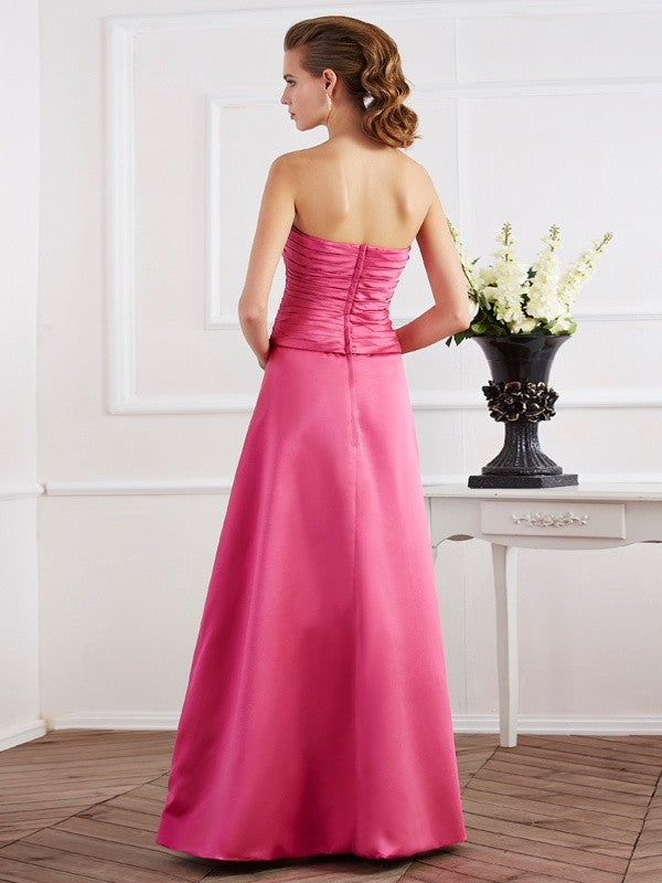 Sheath Strapless Satin Sleeveless Pleated Dress - Chloe Dress