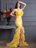 Mermaid Strapless Tulle Sleeveless Ruffled Dress - Chloe Dress