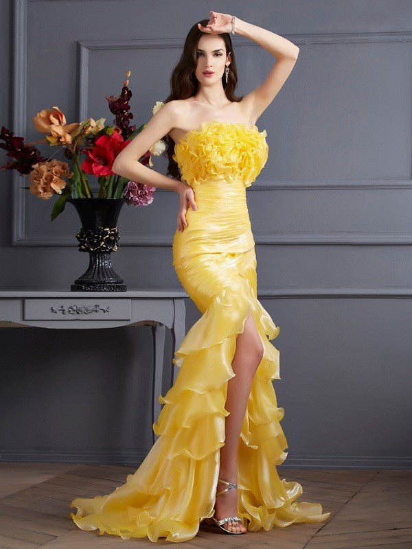 Mermaid Strapless Tulle Sleeveless Ruffled Dress - Chloe Dress
