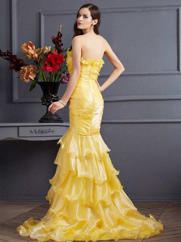 Mermaid Strapless Tulle Sleeveless Ruffled Dress - Chloe Dress