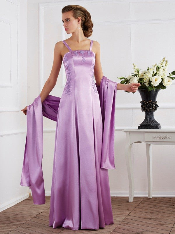 A-Line Spaghetti Strap Satin Sleeveless Dress - Chloe Dress
