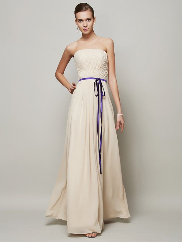 A-Line Strapless Chiffon Sleeveless Dress - Chloe Dress