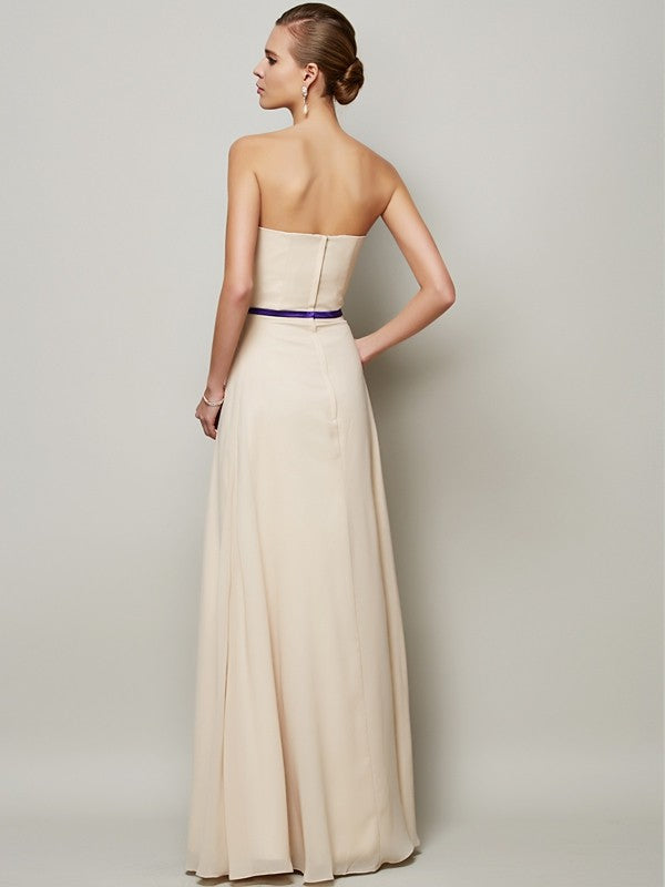 A-Line Strapless Chiffon Sleeveless Dress - Chloe Dress