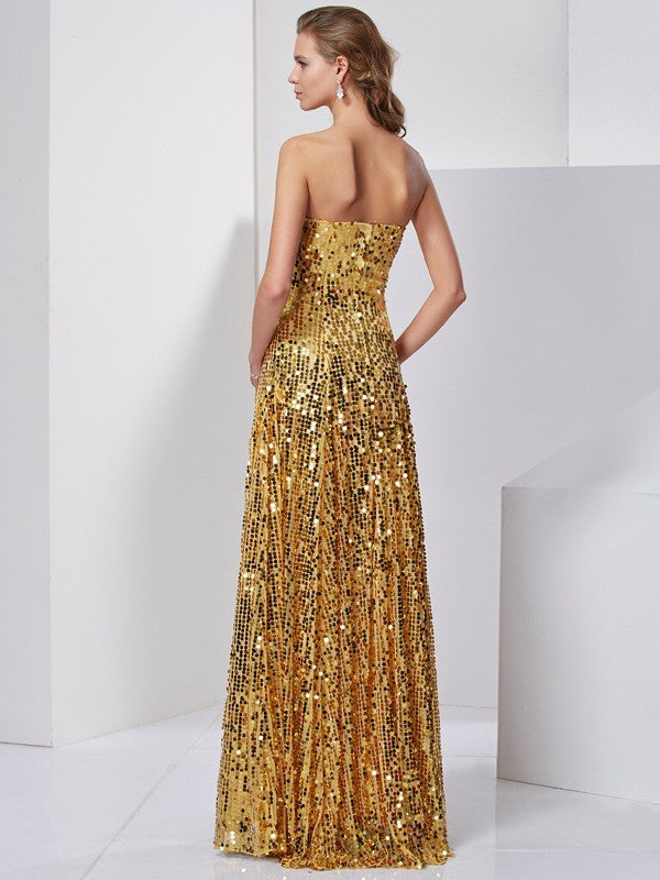 A-Line Strapless Sequin Sleeveless Dress - Chloe Dress