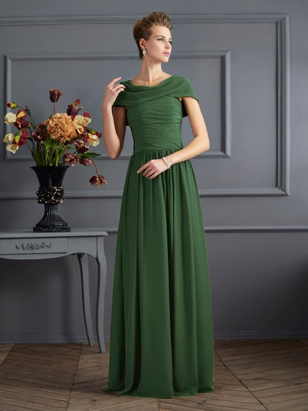 A-Line Chiffon Short Sleeve Pleated Mini Dress - Chloe Dress