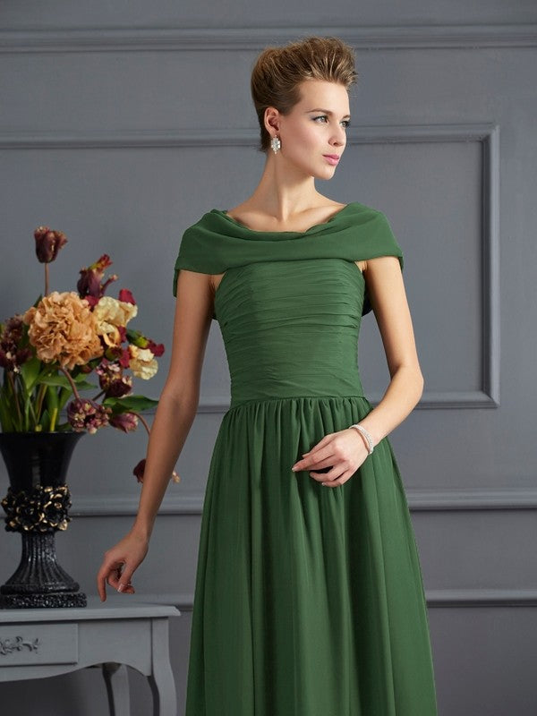 A-Line Chiffon Short Sleeve Pleated Mini Dress - Chloe Dress