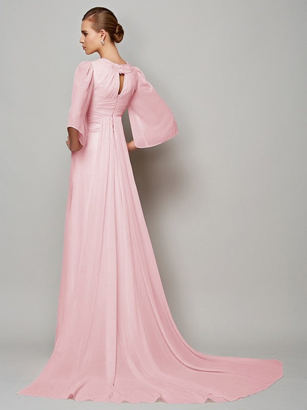 A-Line High Neck Chiffon Dress - Chloe Dress