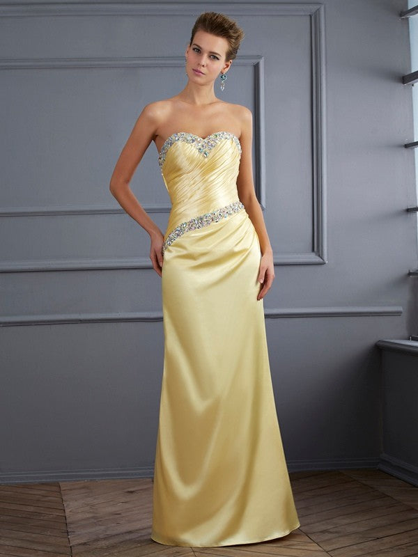 Mermaid Sweetheart Satin Sleeveless Dress - Chloe Dress