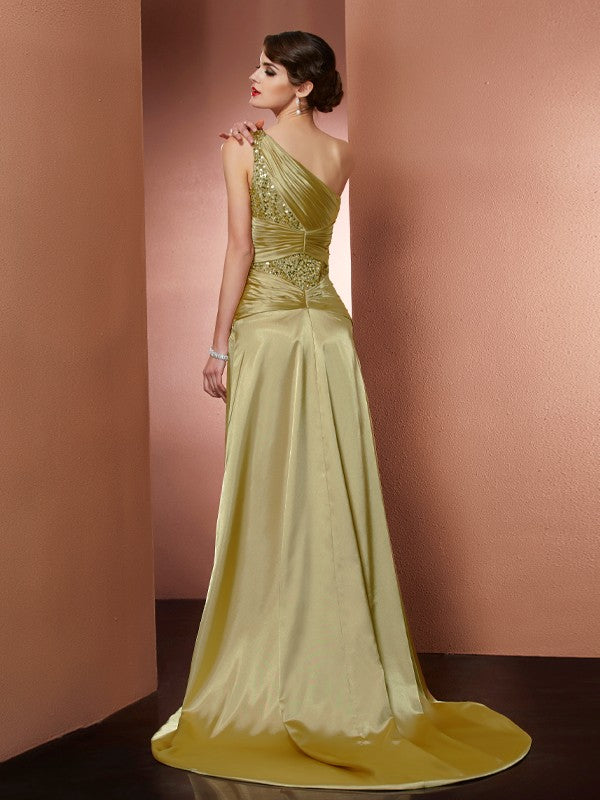 Sheath One-Shoulder Satin Sleeveless Dress - Chloe Dress