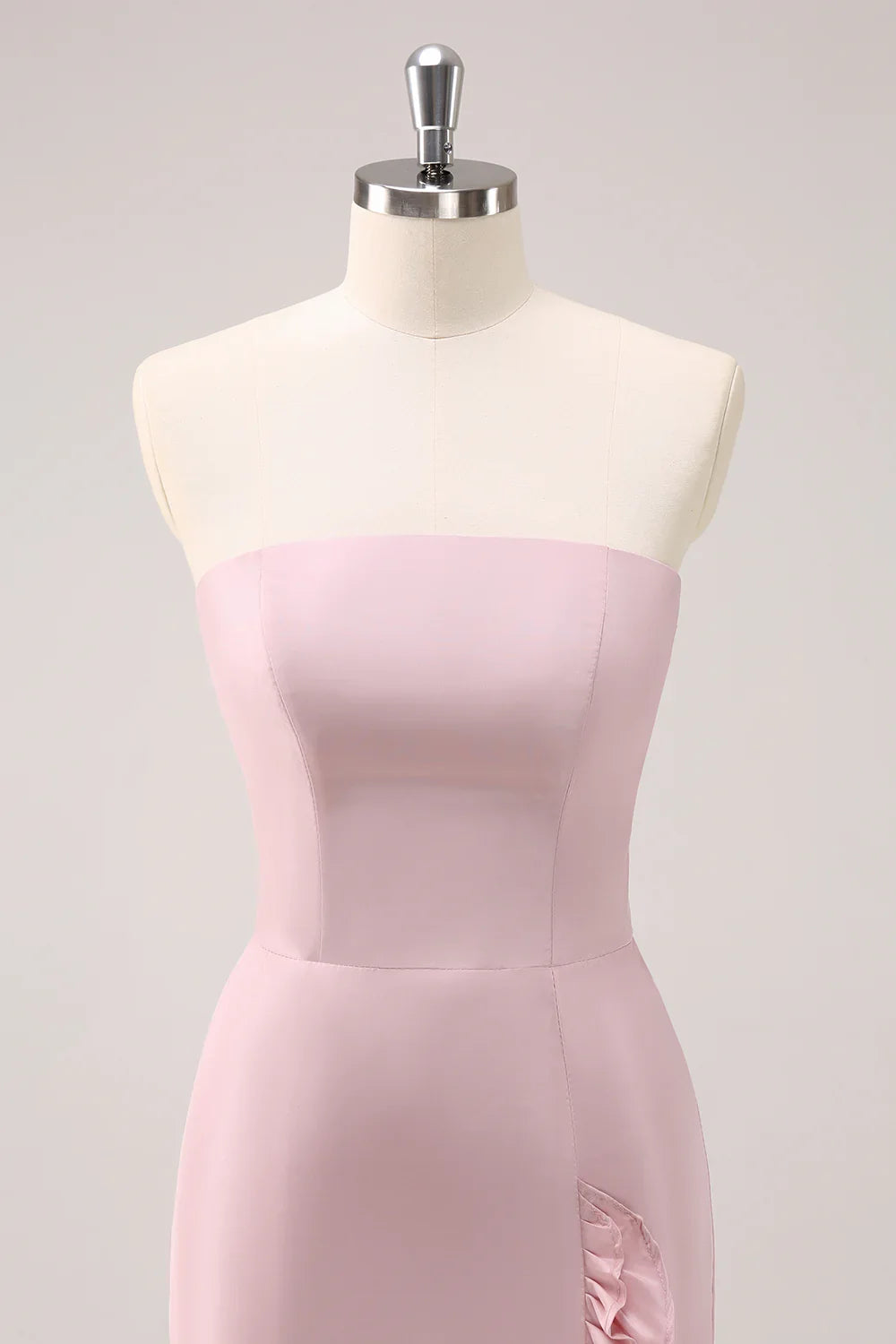 Pink Strapless Ruffled Wedding Dress - Chloe Dress