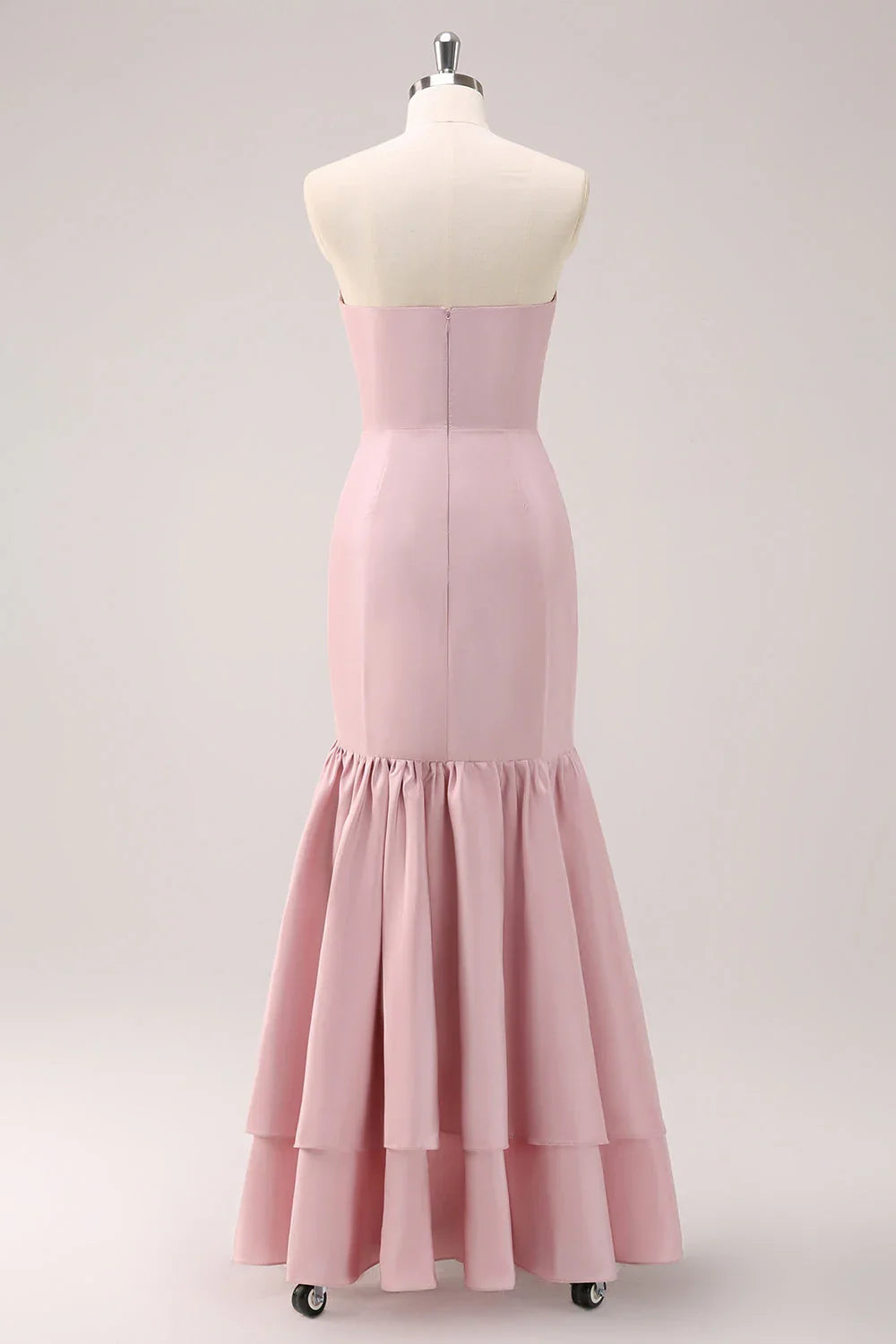 Pink Strapless Ruffled Wedding Dress - Chloe Dress
