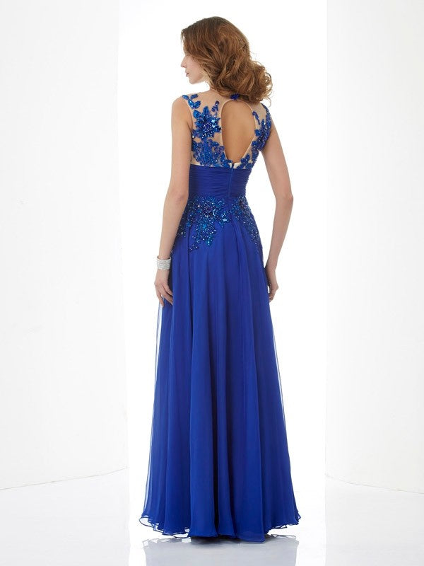 A-Line High Neck Chiffon Sleeveless Dress - Chloe Dress