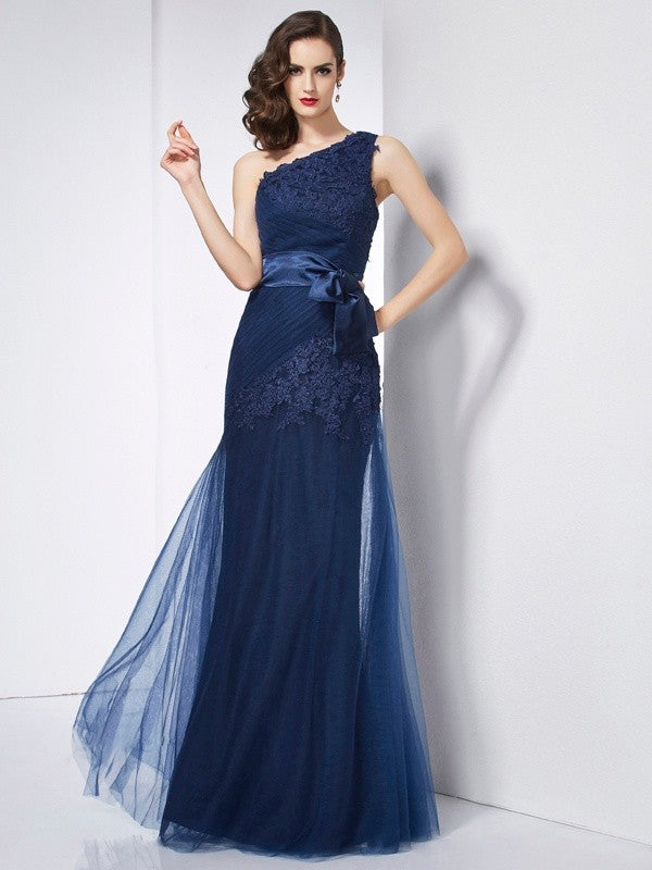 A-Line One-Shoulder Sleeveless Applique Dress - Chloe Dress