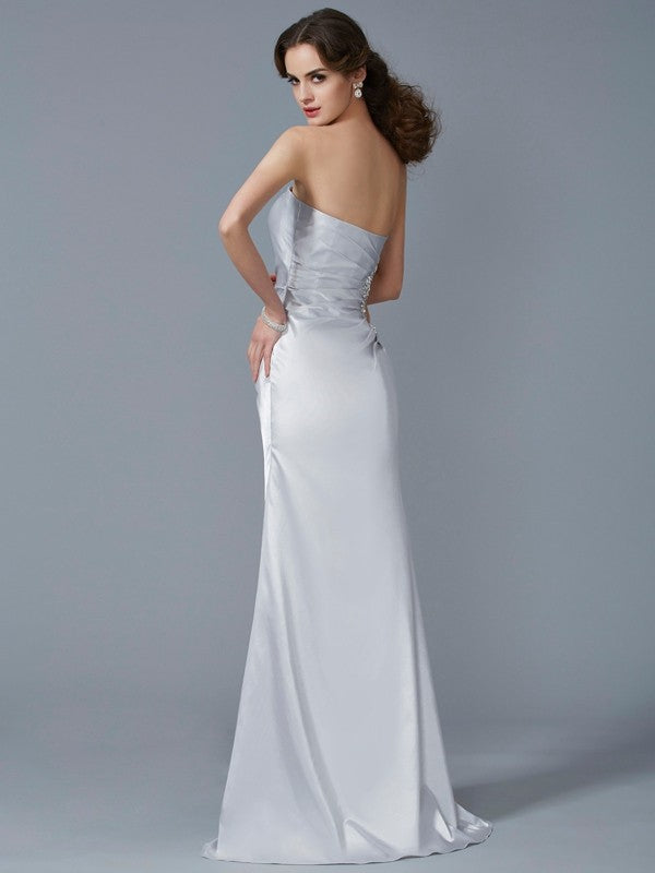 Mermaid Strapless Satin Sleeveless Dress - Chloe Dress