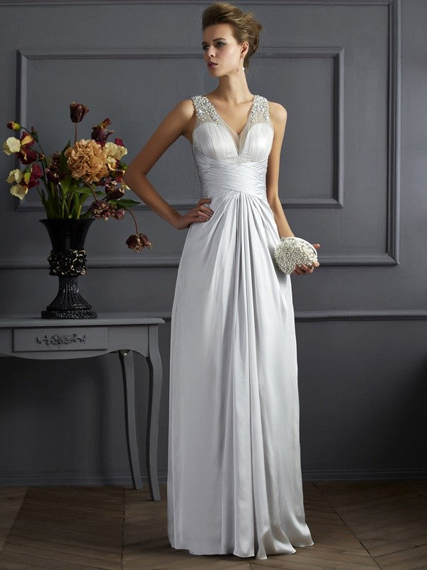 A-Line Satin Sleeveless Dress - Chloe Dress