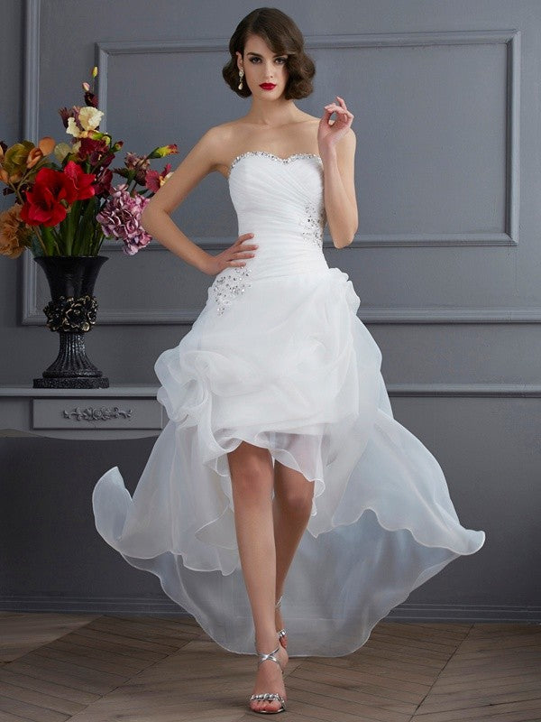 A-Line Sweetheart Organza Sleeveless Wedding Dress - Chloe Dress