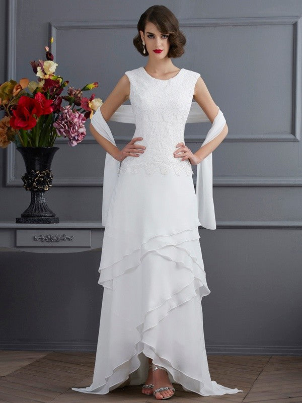 Sheath Chiffon Sleeveless Tea-Length Dress - Chloe Dress