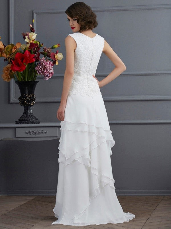 Sheath Chiffon Sleeveless Tea-Length Dress - Chloe Dress