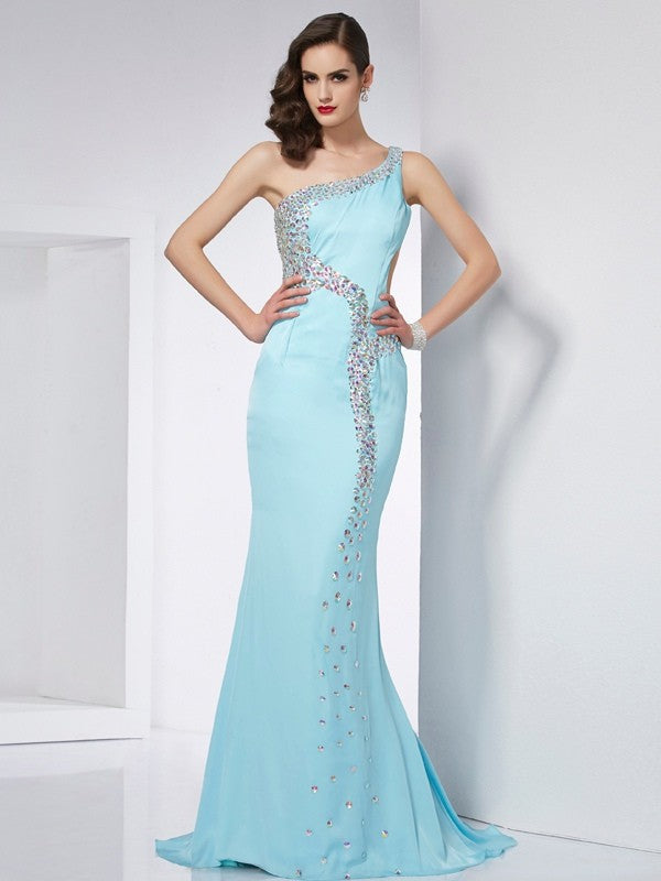 Mermaid One-Shoulder Chiffon Sleeveless Dress - Chloe Dress