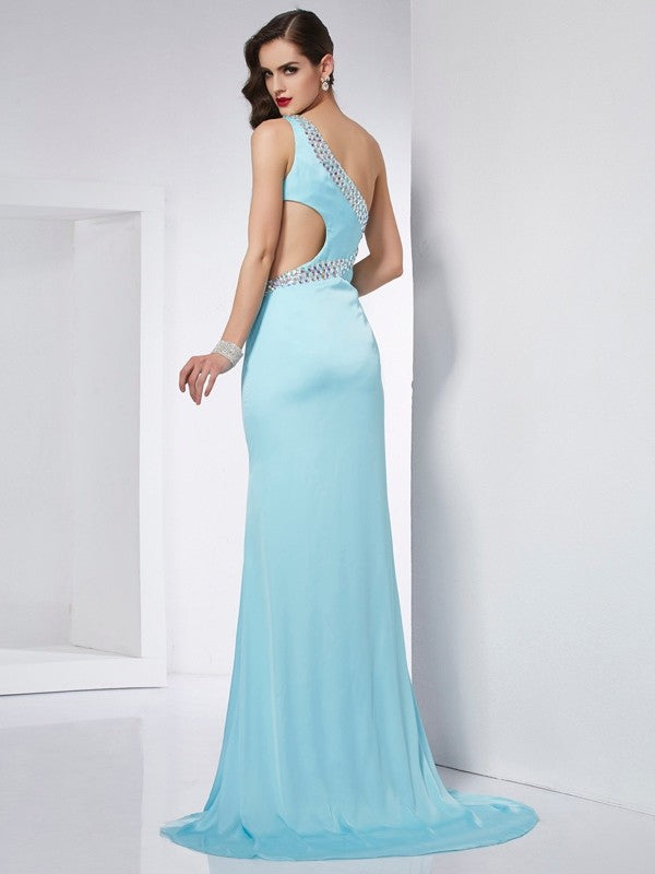 Mermaid One-Shoulder Chiffon Sleeveless Dress - Chloe Dress