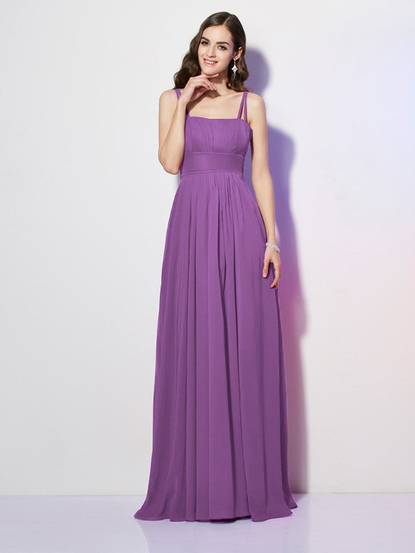 Sheath Spaghetti Strap Chiffon Sleeveless Pleated Wedding Dress - Chloe Dress