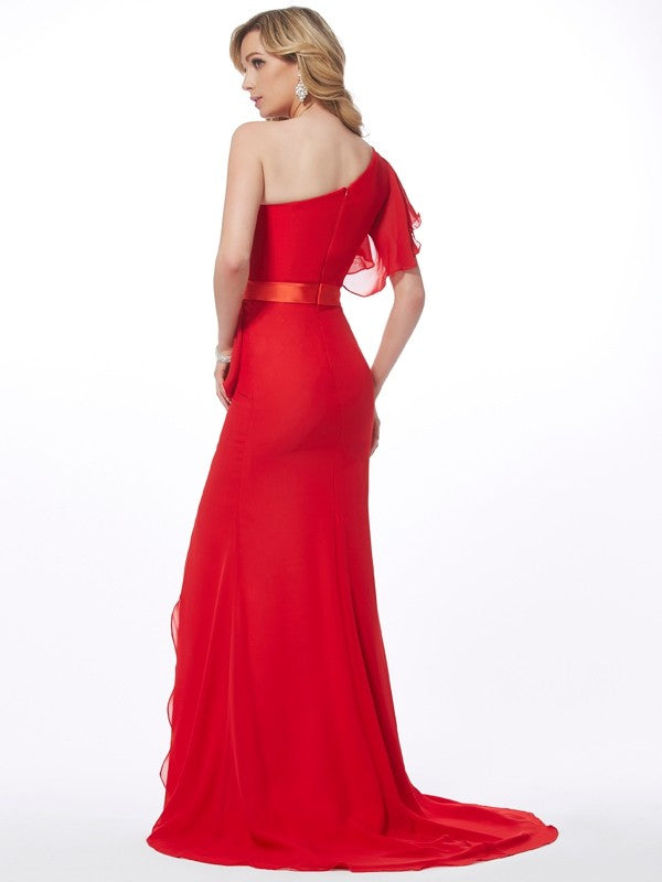 Mermaid One-Shoulder Chiffon Sleeveless Dress - Chloe Dress