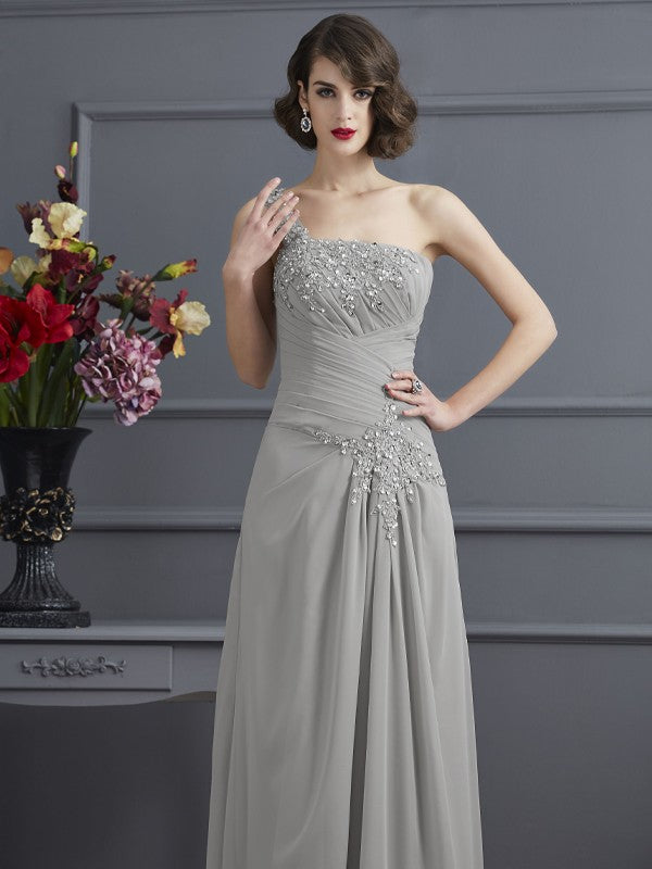 A-Line One-Shoulder Chiffon Sleeveless Dress - Chloe Dress