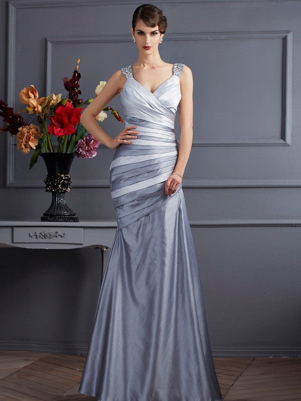 Mermaid Satin Sleeveless Pleated Dress - Chloe Dress