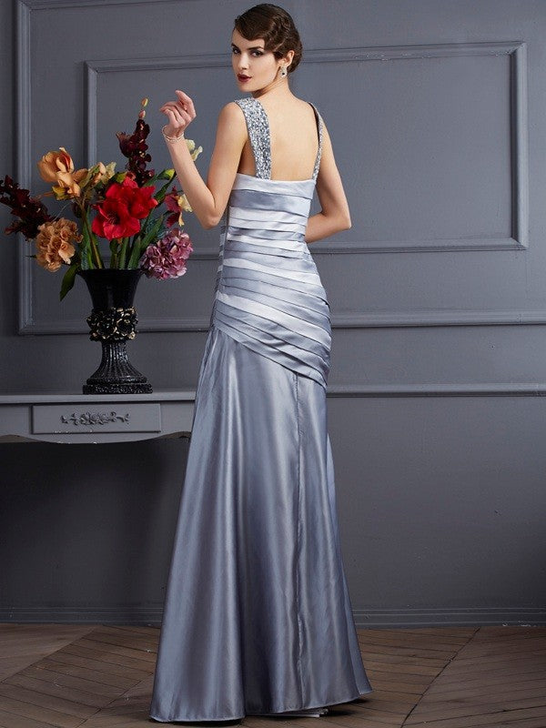 Mermaid Satin Sleeveless Pleated Dress - Chloe Dress
