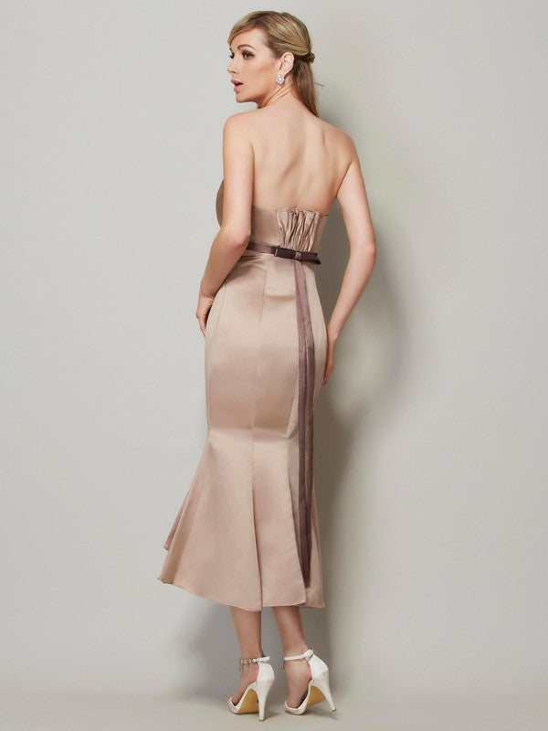 Sheath Strapless Satin Sleeveless Mini Dress - Chloe Dress