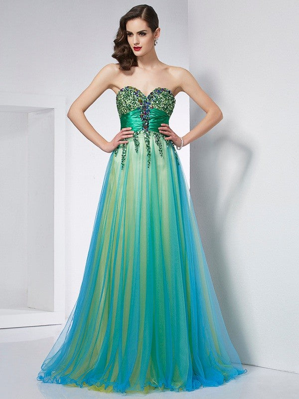 Ball Gown Sweetheart Satin Sleeveless Ruffled Gown - Chloe Dress