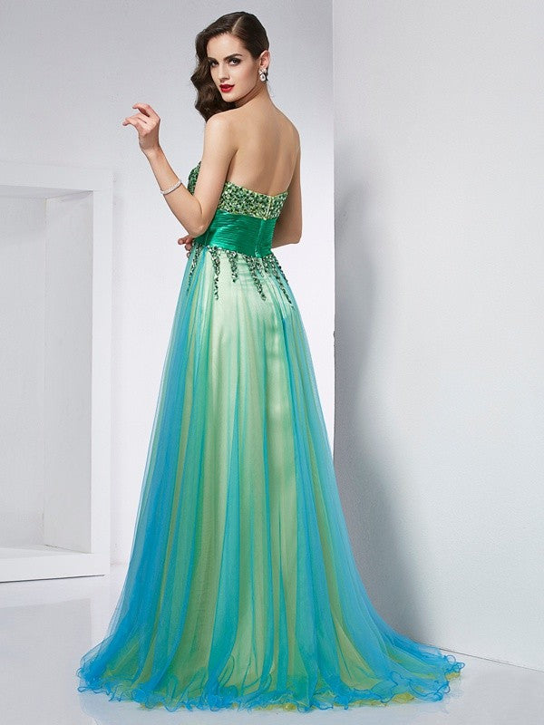 Ball Gown Sweetheart Satin Sleeveless Ruffled Gown - Chloe Dress