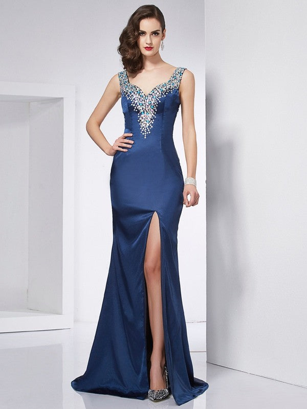 Mermaid Satin Sleeveless Dress - Chloe Dress