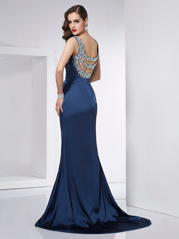 Mermaid Satin Sleeveless Dress - Chloe Dress