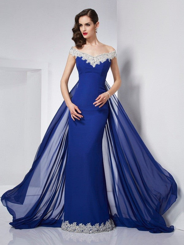 Mermaid Chiffon Sleeveless Applique Dress - Chloe Dress