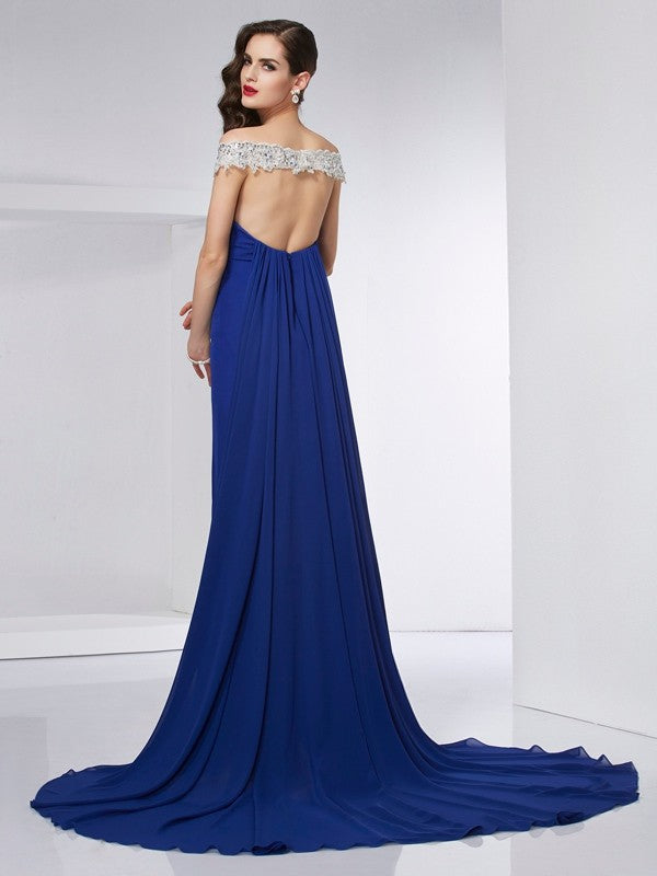 Mermaid Chiffon Sleeveless Applique Dress - Chloe Dress