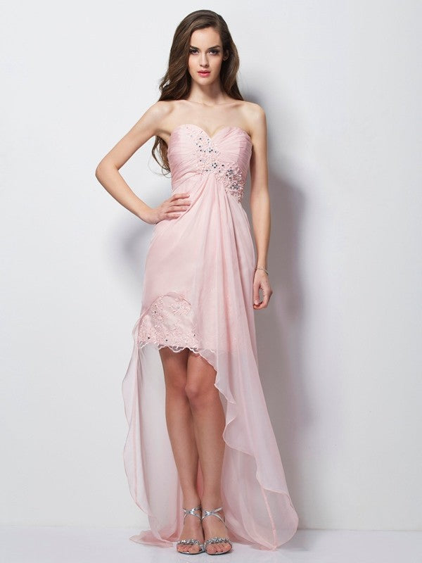 A-Line Sweetheart Chiffon Sleeveless Applique Dress - Chloe Dress