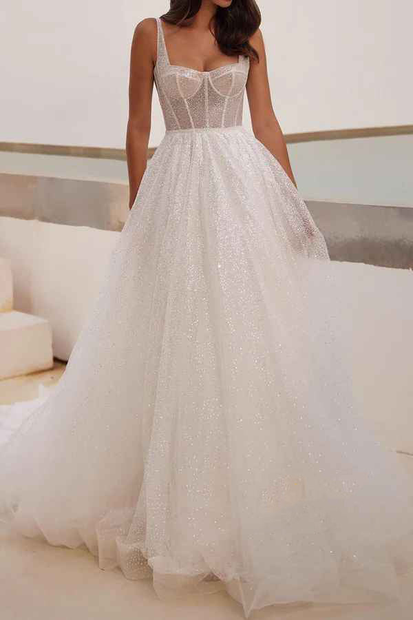 Sweetheart Sequin Wedding Dress - Chloe Dress