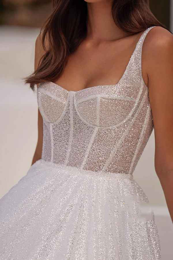 Sweetheart Sequin Wedding Dress - Chloe Dress