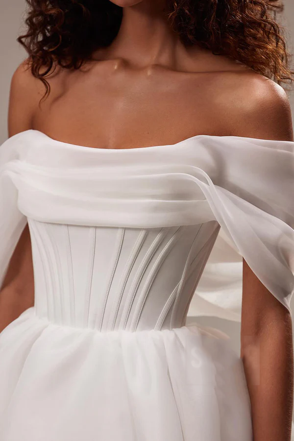 Off-Shoulder Mini Wedding Dress - Chloe Dress
