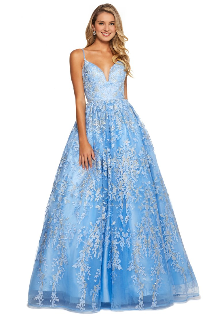 A-Line V-Neck Lace Applique Floor-Length Evening Dress - Chloe Dress