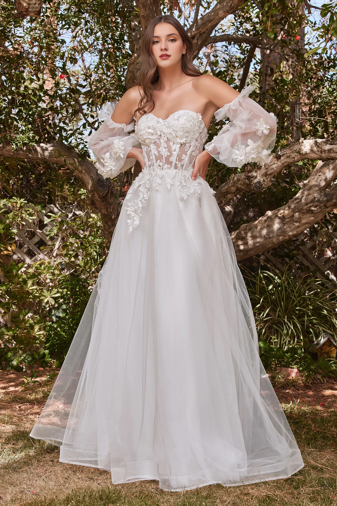 White Strapless Wedding Dress - Chloe Dress