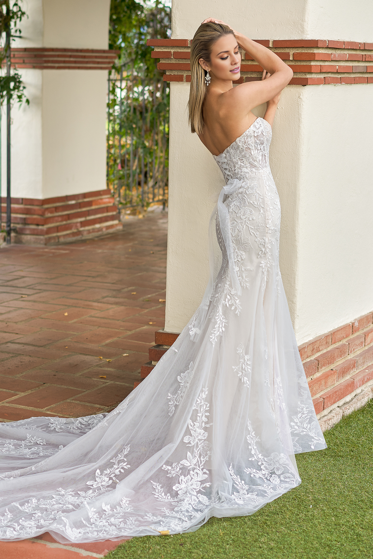 Mermaid Sweetheart Chiffon Lace-Up Back Floor-Length Wedding Dress - Chloe Dress