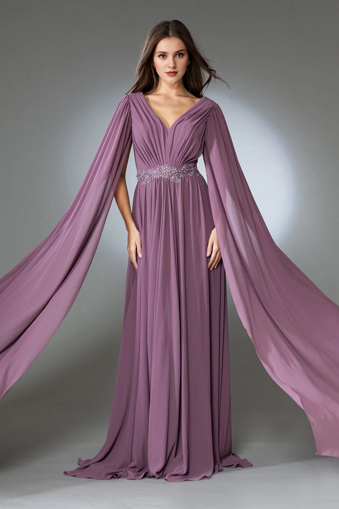 A-Line V-Neck Chiffon Dress - Chloe Dress